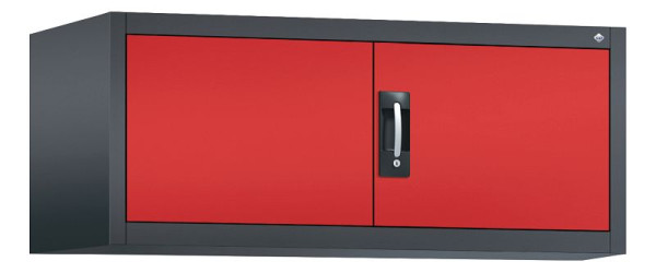 C+P Aufsatzschrank Acurado, H500xB1200xT600mm, Farbe: Schwarzgrau / feuerrot, Muldengriff, 9494-000 S10024