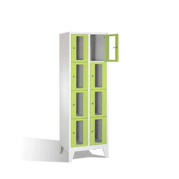 C+P Schließfachschrank Classic, H1850xB610xT500mm, Farbe: Lichtgrau / Viridingrün, 8010A204 S10000