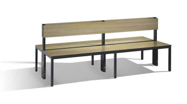 C+P Doppelseitige Sitzbank mit Rückenlehne, Basic Plus, H796xB1960xT760mm, 8062-400 S10004