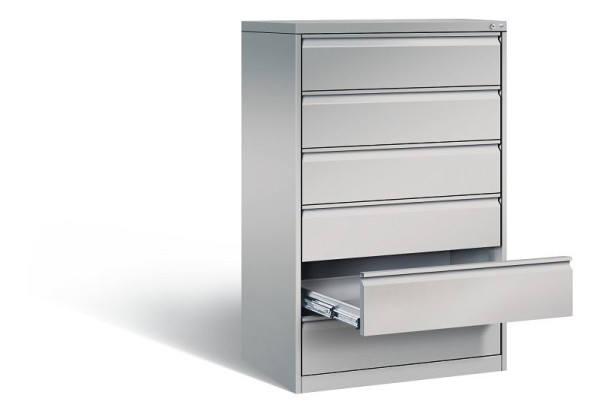 C+P Karteischrank Acurado, H1357xB787xT590mm, Farbe: Weißaluminium, Griffleiste, 12936-323 S10003