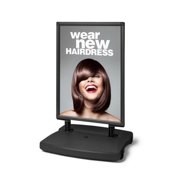 Showdown Displays Windtalker City (Schwarz), Kundenstopper 70x100 wetterfest, WTR70x100BLK