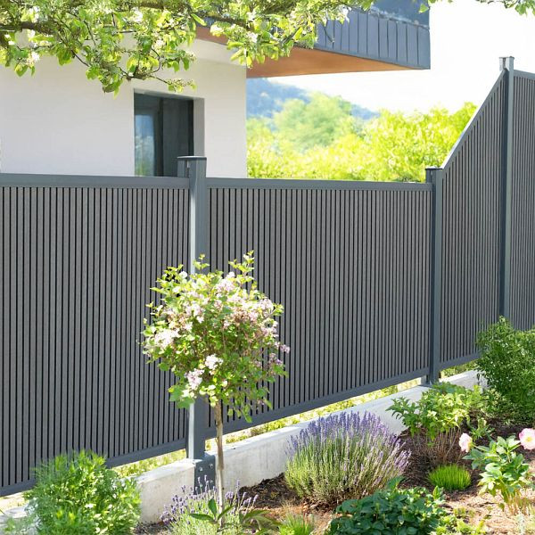 HOME DELUXE WPC Sichtschutzzaun CALLADO PREMIUM 2 x Element + 3 x Pfosten, Höhe: 115 cm, 71842