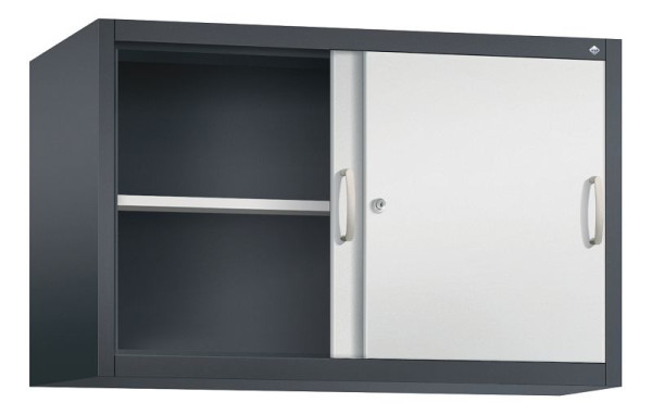 C+P Aufsatzschrank Acurado, H790xB1200xT500mm, Farbe: Schwarzgrau / Lichtgrau, Bügelgriff, 2 OH, 2055-00 S10067