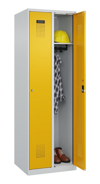 C+P Spind Evolo PLUS, 2 Abteile, 1850x600x500mm, 7035/1004, Verschluss Zylinderschloss, Ablageböden 2, 049000-20 S10027