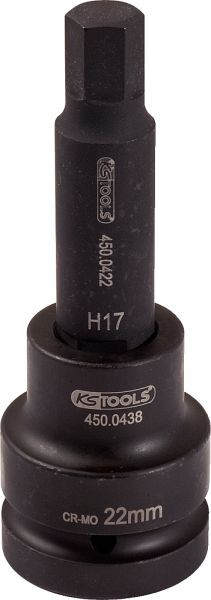 KS Tools 3/4" Kraft-Bit-Stecknuss Innensechskant lang, 24mm, 450.0464