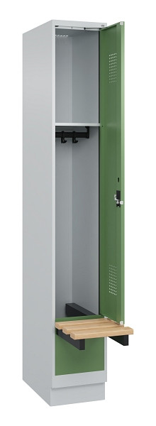 C+P Spind Evolo PLUS, 1 Abteile, 1950x300x815mm, 7035/6011, Zylinderschloss, 049040-10 S10037