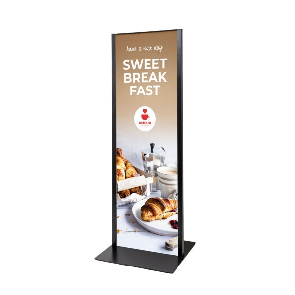 Showdown Displays Totem Panel Plus 420x1200x3mm RAL9005 Schwarz, TPP420x1200BL