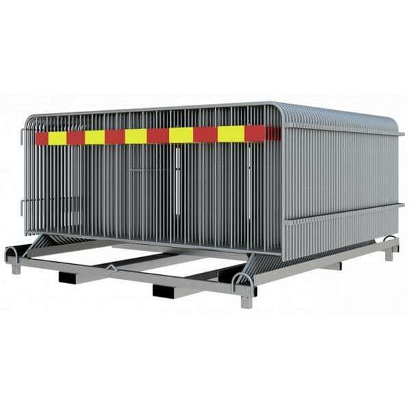 Schake Absperrgitter SET bestehend aus: 50x Absperrgitter 2,50 mx 1,10 m, mit einer Tastleiste, rot / gelb, RA2/B, 1x Stapelpalette, 419_010ESK2-SET50