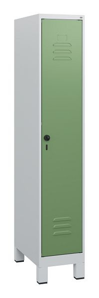 C+P Umkleidespind Classic PLUS, Füße, 1630x300x500mm, 7035/6011, Drehriegel, 0800105-10 S10006