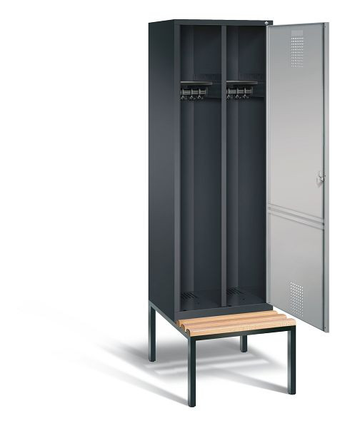 C+P Schwarz-Weiss-Spind Evolo, H2090xB610xT500mm, Farbe: Schwarzgrau / Weißaluminium, 48250-20 S10092