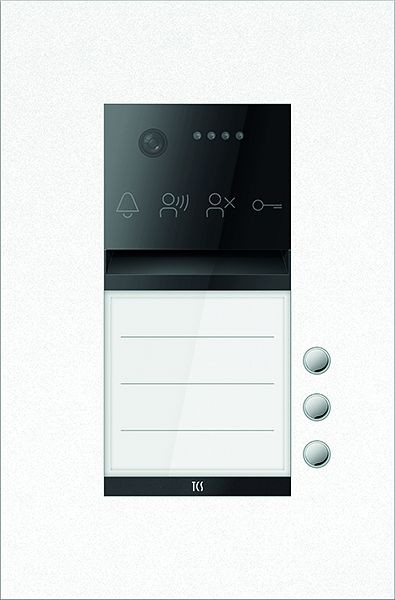 TCS Türkontrollsystem PES PRO IP Video Außenstation 3T 1 Spalte UP RAL9010 reinweiß, AVU400103-0019