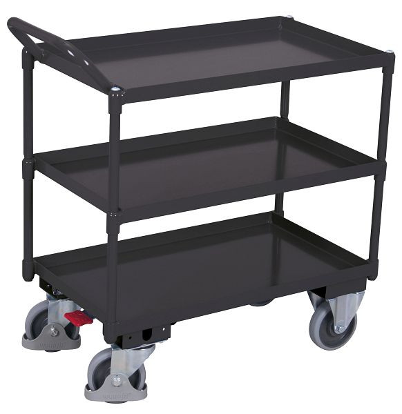VARIOfit Tischwagen mit 3 Ladeflächen, Außenmaße: 1.015 x 500 x 1.025 mm, RAL 7016 anthrazitgrau, Ladehöhe: 245 / 560 / 875 mm, sw-500.698/AG