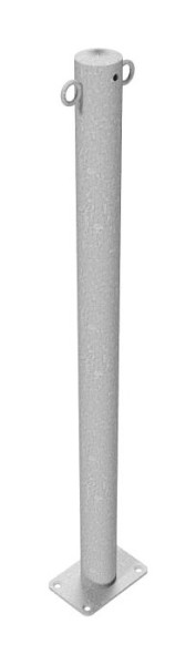 Schake Absperrpfosten Stahlrohr Ø 60 x 2,5 mm ortsfest für Dübel Befestigung, feuerverzinkt, mit 2 Ösen, 460P/2