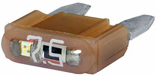 HELLA Sicherung, Mini-Flachstecksicherung, mit LED, 7.5A, Spannung bis: 32V, braun, 8JS 728 596-202