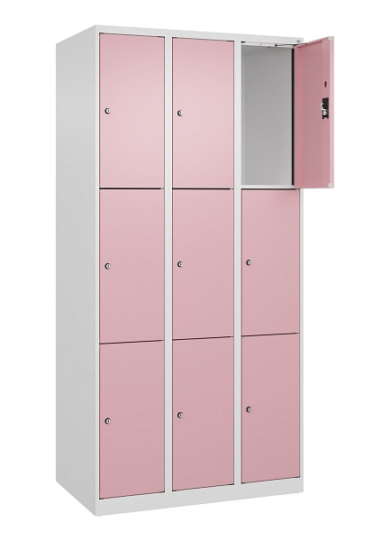 C+P Schließfachschrank Evolo PLUS, 9 Fächer, 1850x900x500mm, 9016/3015, 049000-303 S10018