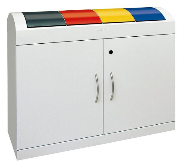 stumpf Abfalltrennung TD 4, RAL 7035/RAL 7016, RAL 3000, RAL 1003, RAL 5010, verzinkter Innenbehälter, 4x45 Liter, 5601007