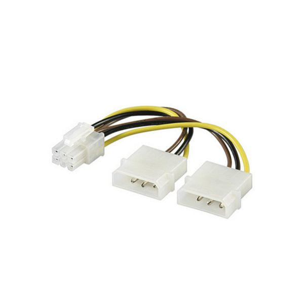 S-Conn Internes Stromkabel, 2x 5.25 Stecker auf 6-pol PCI Express, 0,13m, 78226-HQ