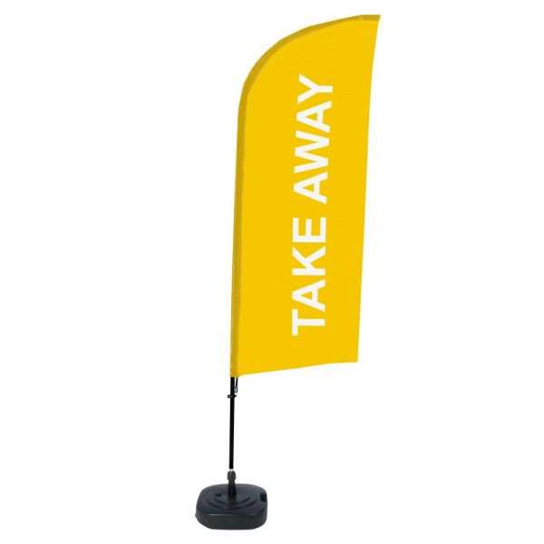 Showdown Displays Beachflag Alu Wind Komplett-Set Take Away Gelb, BFAW310-WT21-I69