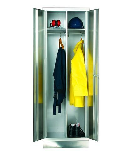 DENIOS Edelstahl-Kleiderschrank Inox, B 600, T 500, H 1800 mm, 251574