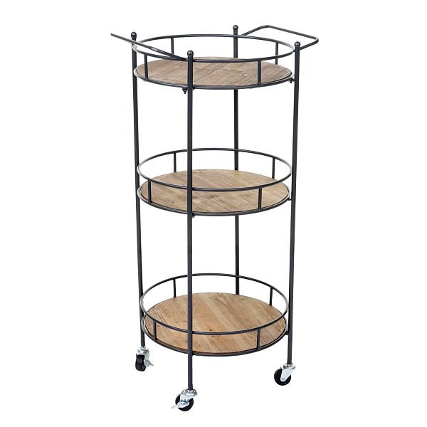 Mendler Servierwagen HWC-A43, Barwagen Teewagen, Tanne Holz massiv Vintage 100x50x43cm, 57072