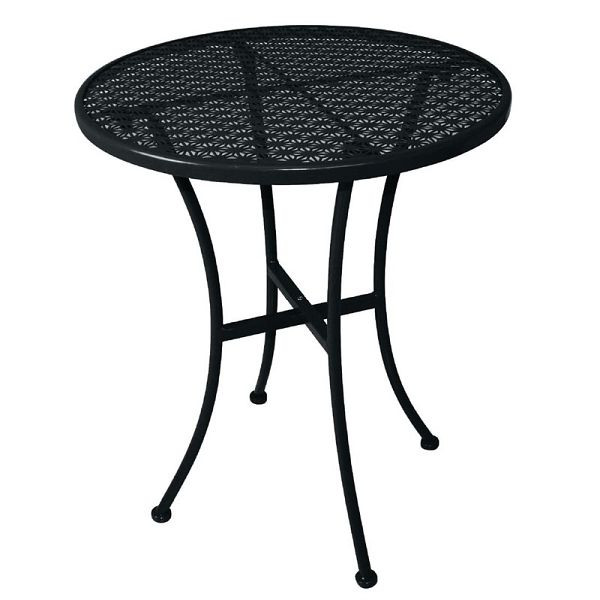 Bolero runder Bistrotisch in schlankem Design Stahl schwarz 60cm, GG705