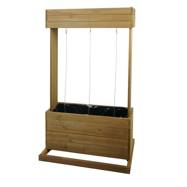 Mendler Hochbeet HWC-L72, Pflanzkasten Rankhilfe Pflanzkübel Blumenkasten, 145x85x50cm Outdoor Tanne Holz FSC®, braun, 117491