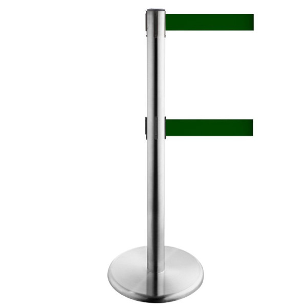 Stein HGS Personenleitsystem -P-Line Duo-, Edelstahl, dunkelgrün, mit magnetischem Gurtendstück, Gurtlänge: 2 x 4 m, 36406-1204