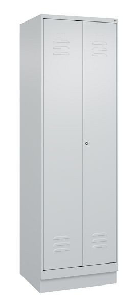 C+P Mehrzweckschrank Classic PLUS, Wäsche-Spind, Sockel, 2 Abteile, 1950x600x500mm, 7035/7035, Zylinderschloss, 080022-20B S10024