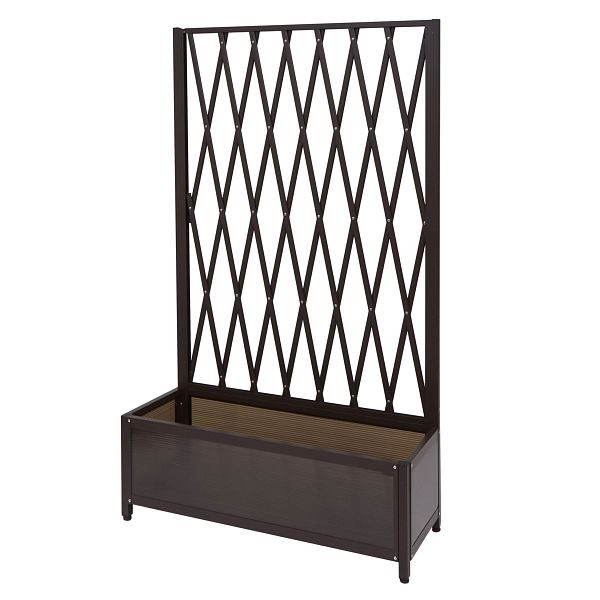 Mendler Rankgitter HWC-G21, Scherengitter Rankhilfe Blumenkasten Pflanzkübel, Alu+Stahl 152x90x35cm braun, 70981