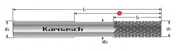 Karnasch VHM - Schruppfräser HSC Graphit d=10,0 / L1= 65 / L3= ohne DCA-06, 306593100065