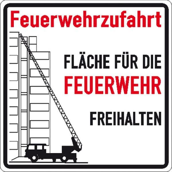 Stein HGS Verkehrszeichen StVO, Feuerwehrzufahrt Fläche für die Feuerwehr freihalten, 53.6076