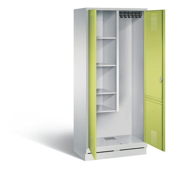 C+P Putzmittel-Spind Evolo, H1800xB810xT500mm, Farbe: Lichtgrau / Viridingrün, 48120-02 S10102