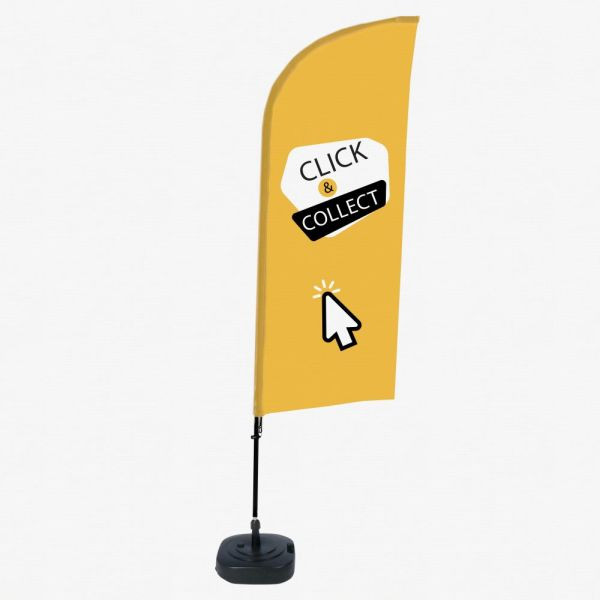 Showdown Displays Beachflag Alu Wind Komplett-Set Click & Collect Gelb Englisch, BFAW310-WT21-I628