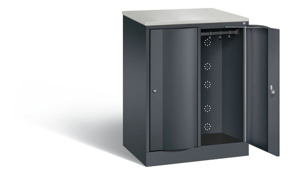 C+P Garderobenschrank Resisto, H1077xB772xT540mm, Farbe: Schwarzgrau, 8271-272 S10058