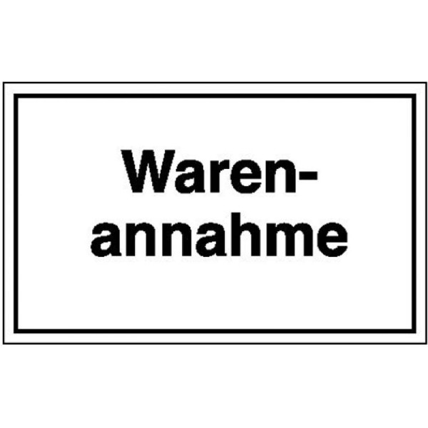 Stein HGS Hinweisschild zur Betriebskennzeichnung, Warenannahme, Folie, selbstklebend, 21.5803