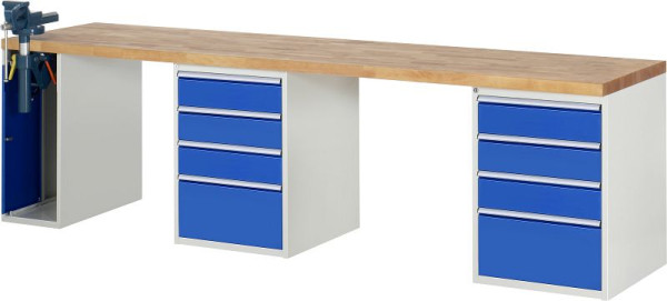 RAU Werkbank Serie 7000 - Modell 7510-9, B3000 x T700 x H890 mm, Systemunterbau B3000 x T650 x H850 mm, 03-7510A9-307B4M.11