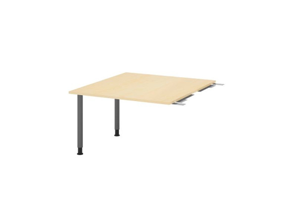 Hammerbacher Verkettungsplatte VKT, Farbe Tischplatte: Ahorn, Platte: 1200 x 1300 x 25 mm, Rundrohr-Fuß Graphit, Arbeitshöhe: 720 - 740 mm, VKT12C/3/G