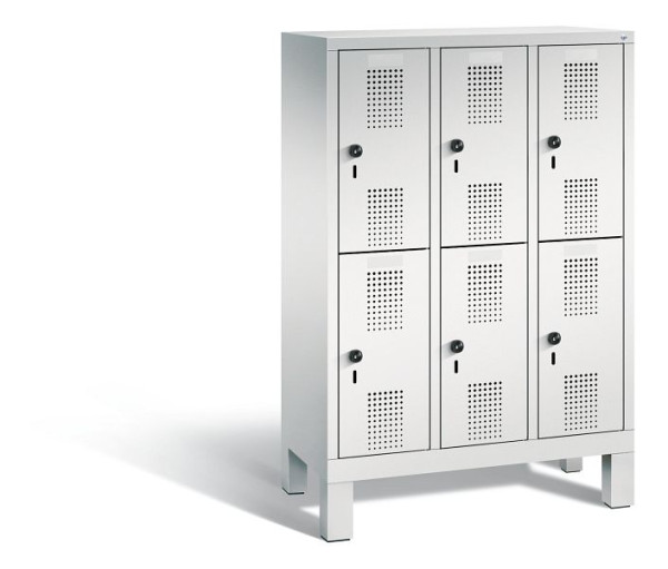 C+P Kindergarten-Spind Evolo, 6 Fächer, H1350xB900xT300 mm, Grau, 483103-30 S10061