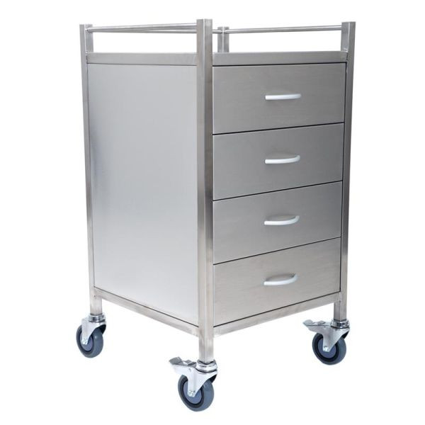 ALLPAX Edelstahl Rollwagen 490mm Breite mit 4 Schubladen, 10016434