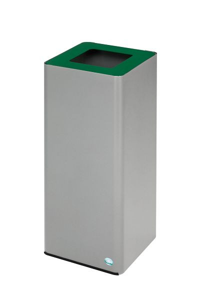 VAR Wertstoffsammelgerät WSG Quadro 79, Gerätefarbe: silber, Aufsatz: gestanzt smaragdgrün, 21324