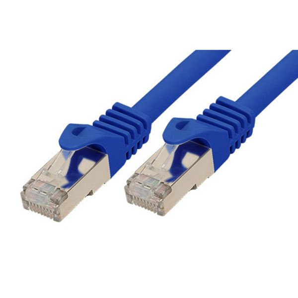 S-Conn RJ45 Patchkabel S/FTP, PIMF, Rohkabel CAT 7 Halogenfrei, blau, 1,0m, 75511-B