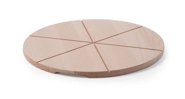 Hendi Pizzabretter, Ø450 mm, Buchenholz, Rillen, 505571