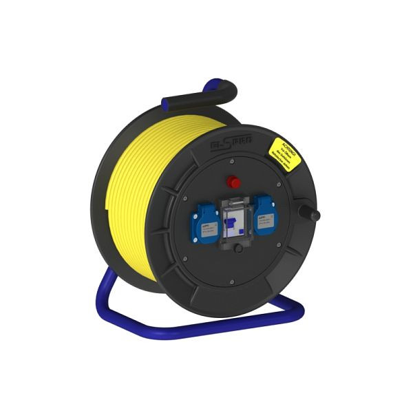ELSPRO Kabeltrommel aus Vollgummi LRX, Ausgang: 2 Schuko 1 RCD Typ A, Länge: 33 m, 4X10052