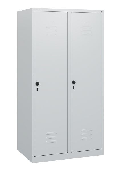 C+P Umkleidespind Classic PLUS, 2 Abteile, 1530x800x500mm, 7035/7035, Drehriegel, 0800005-22 S10003