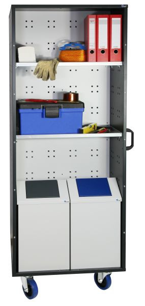 stumpf SmartCenter fahrbarer Lochplatten-Schrank, beidseitig nutzbar, Ausstattung 2, 670-300-0-2-100