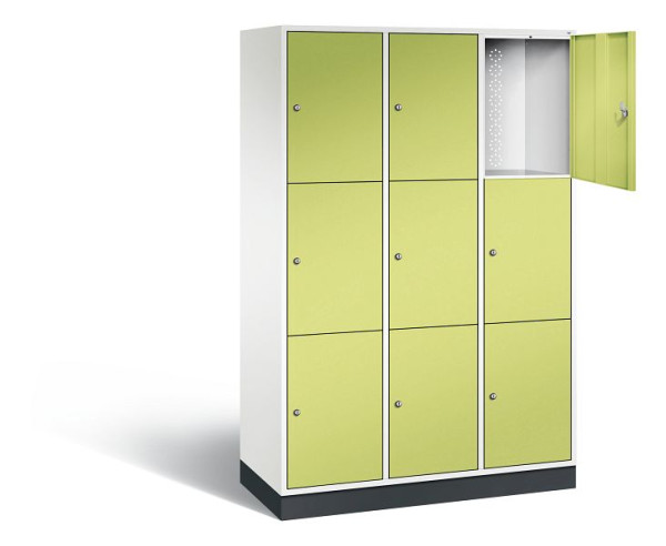 C+P XL-Schließfachschrank Intro, H1950xB1220xT490mm, Farbe: Verkehrsweiß / Viridingrün, 8370-302 S10124