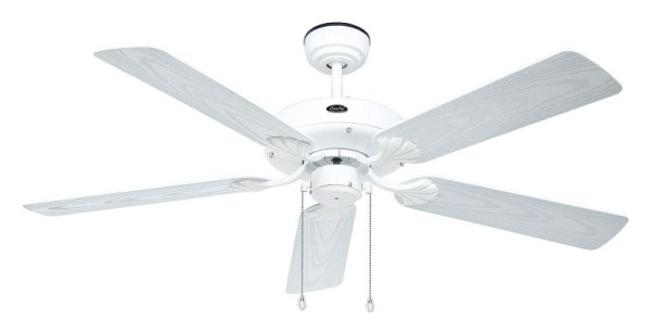 CasaFan Deckenventilator Outdoor Classic Lack weiß-Kunststoff weiß Eiche Dekor 513293