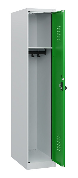 C+P Spind Evolo PLUS, 1 Abteil, 1530x300x500mm, 7035/6037, Drehriegel, 0490005-10 S10011