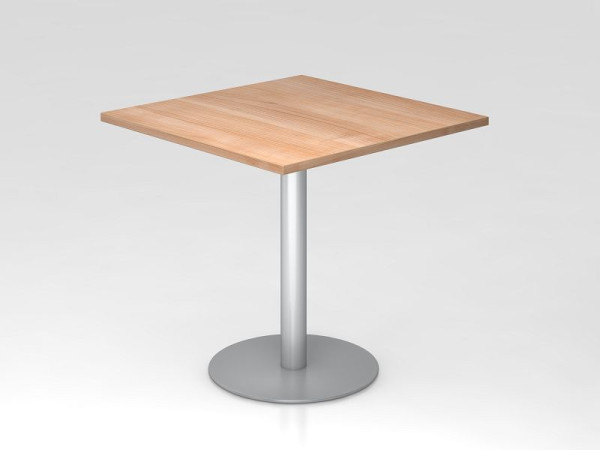 Hammerbacher Besprechungstisch 80x80cm Nussbaum/Silber, Gestell Silber, VSTF88/N/S