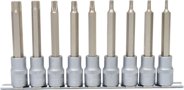 KS Tools 1/2" Bit-Stecknuss-Satz Torx, lang, 9-teilig, T20-T60, 911.1520